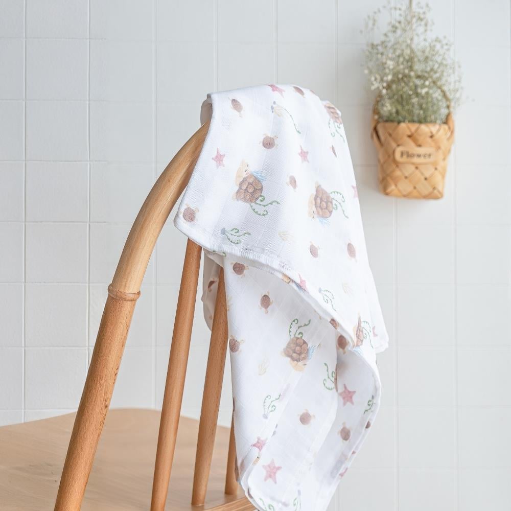 Münü Design Müslin Örtü Uyuyan Kaplumbağa