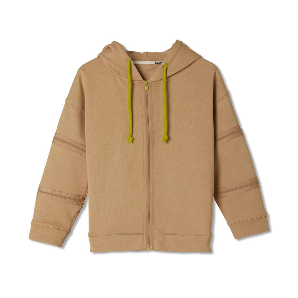 JayJayJumpie 3'ü Bir Arada Dönüşebilir Hoodie Çıkarılabilir Dirsek Parçalı Kapüşonlu Çocuk Sweatshirt | Bej