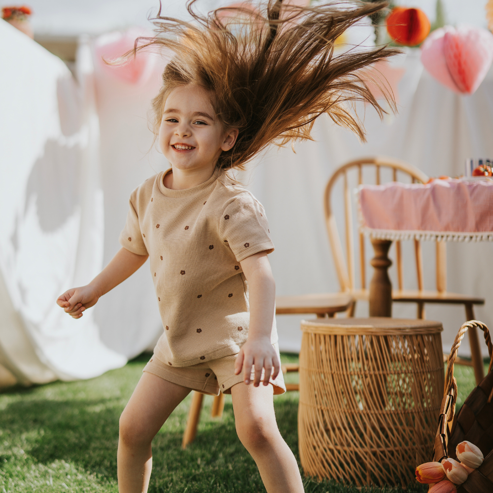 Kiraz Kids Çiçek Desenli %100 Pamuklu Yazlık Takım