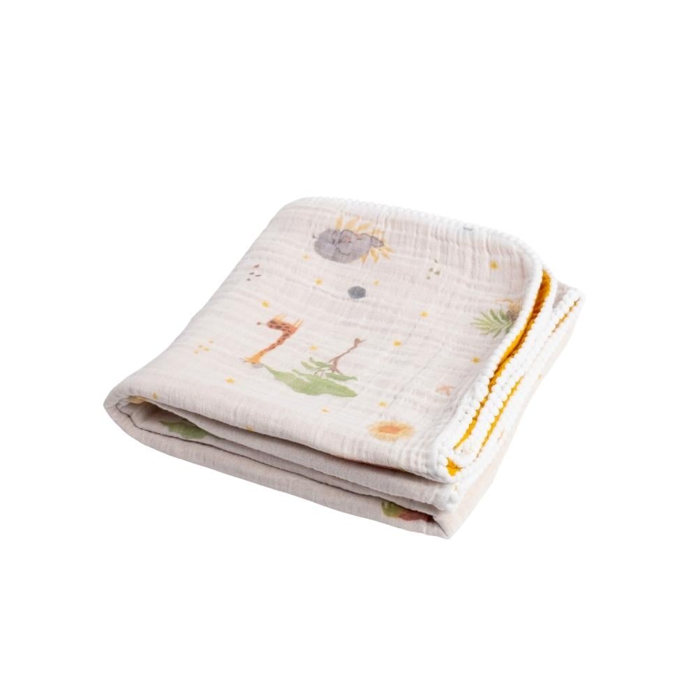 Münü Design Müslin Ponponlu Bebek Battaniyesi Safari