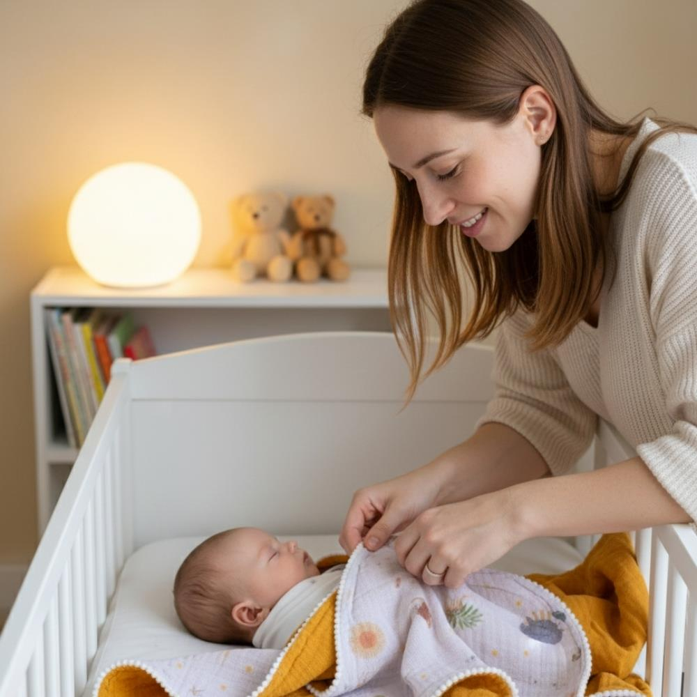 Münü Design Müslin Ponponlu Bebek Battaniyesi Safari