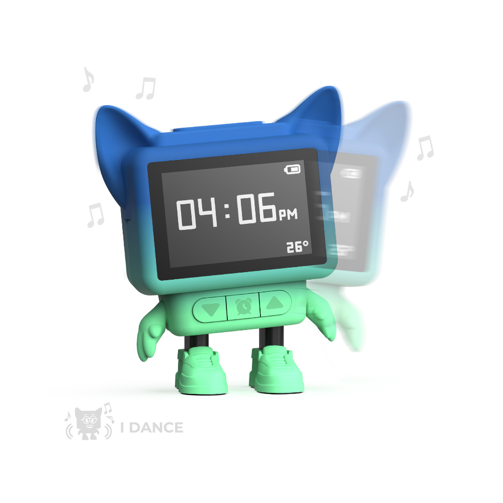 Mob Eğlenceli Dans Eden Mavi Bluetooth Hoparlör ve Çalar Saat