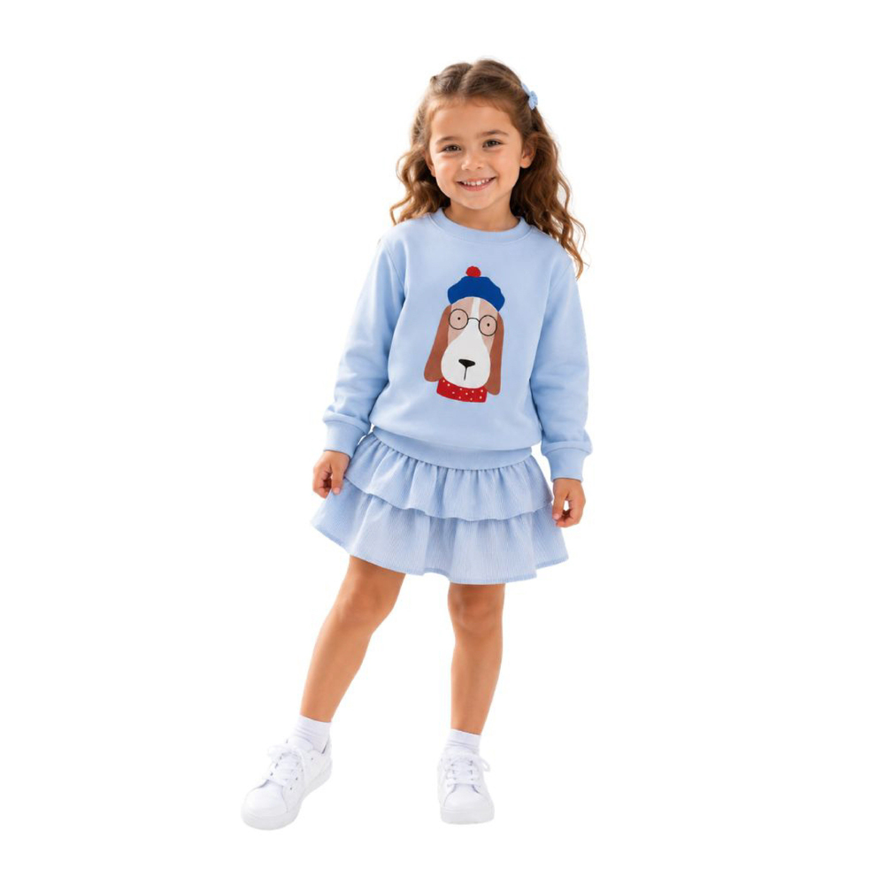 Midu & Fun Parisian Puppy Mavi Sweatshirt