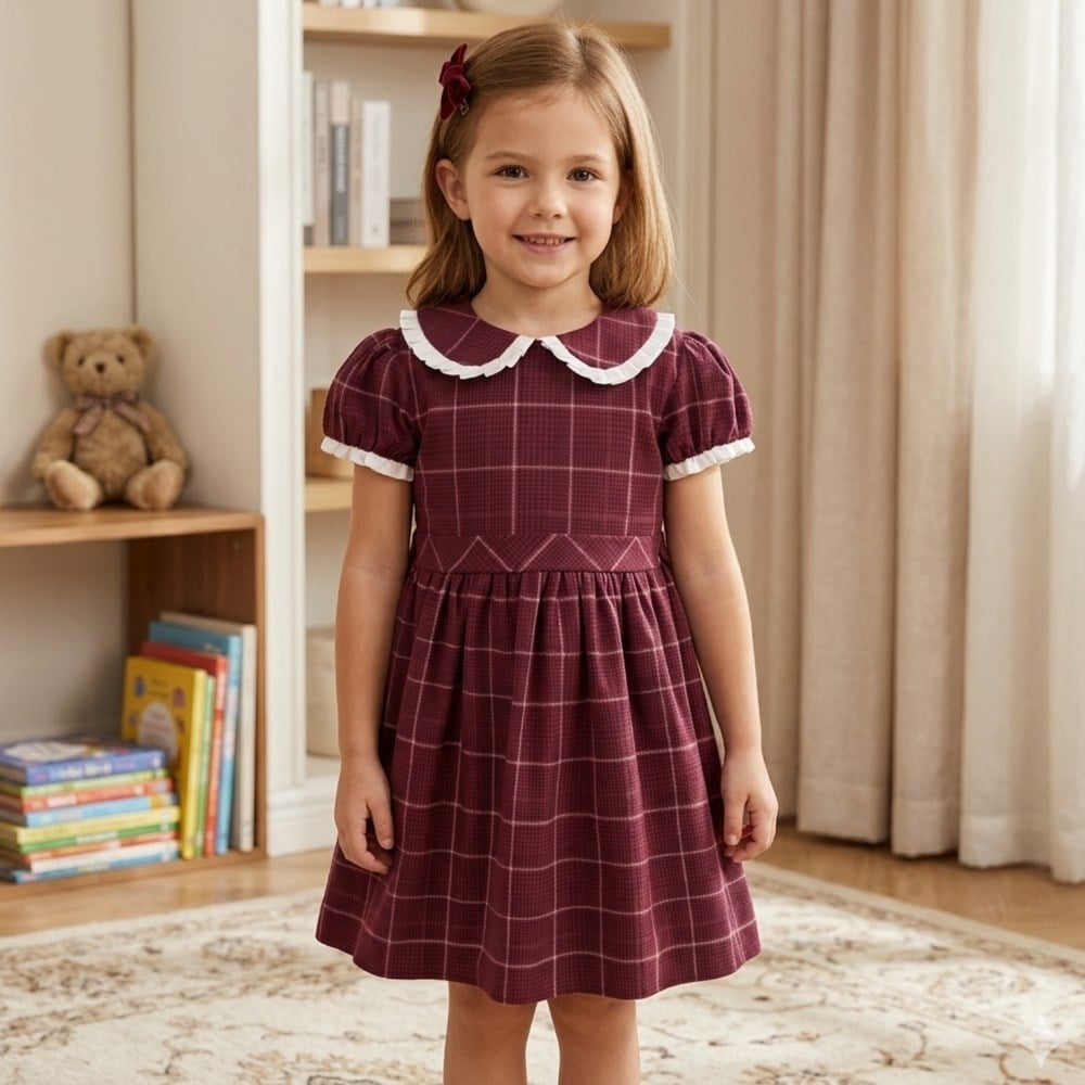 First of July Juliette Burgundy Elbise