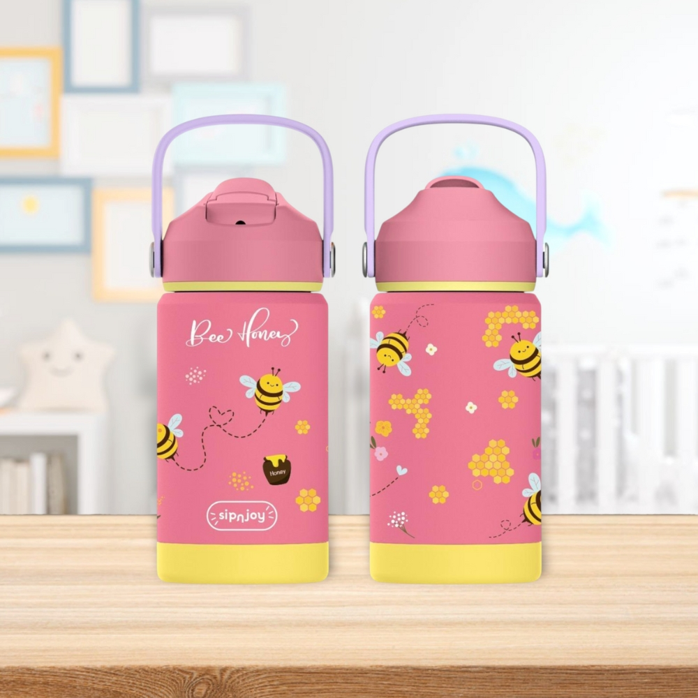 SipnJoy FlipSip Çocuk Su Termosu 360 ml Bee Honey