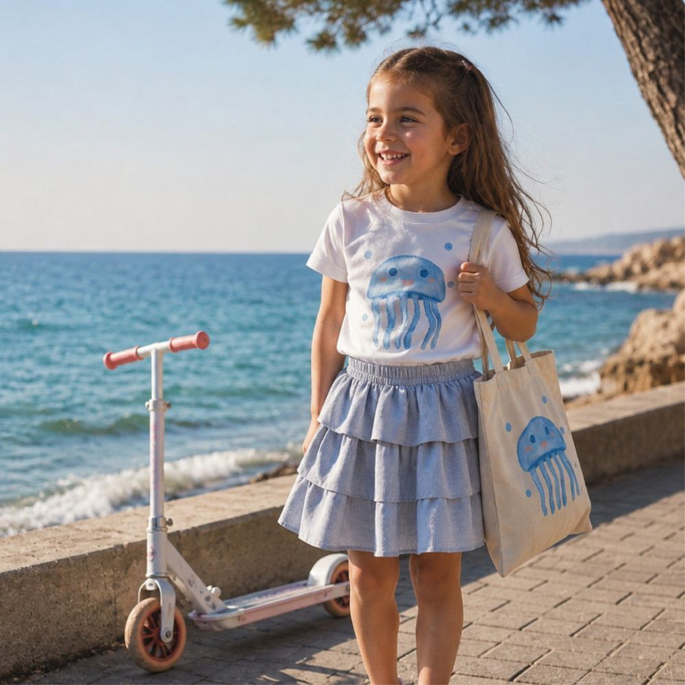 Midu & Fun Ruffles Mavi Etek