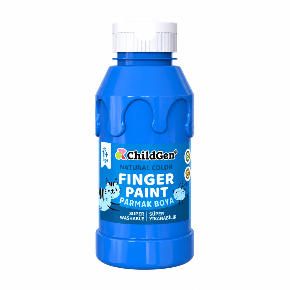 ChildGen Play Dough Süper Yıkanabilir Parmak Boya Süper Yıkanabilir Parmak Boya 350 ml Mavi