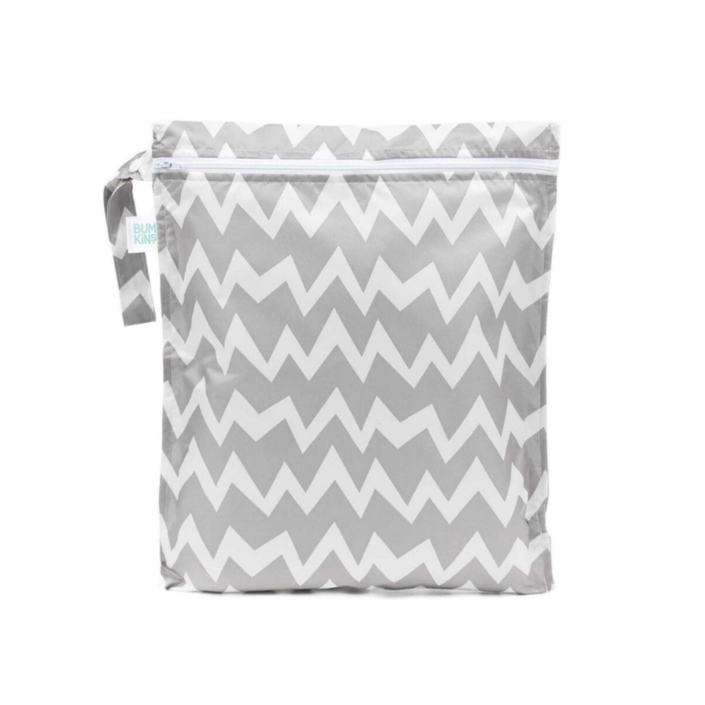 Bumkins Islak ve Kirli Çantası Gray Chevron
