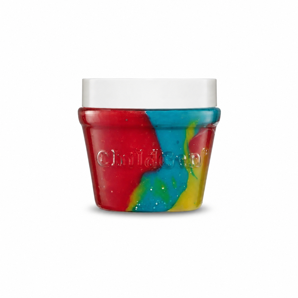 ChildGen Play Dough Kavanoz Oyun Hamuru 125 gr | Mermer Desenli Işıltılı Gökkuşağı