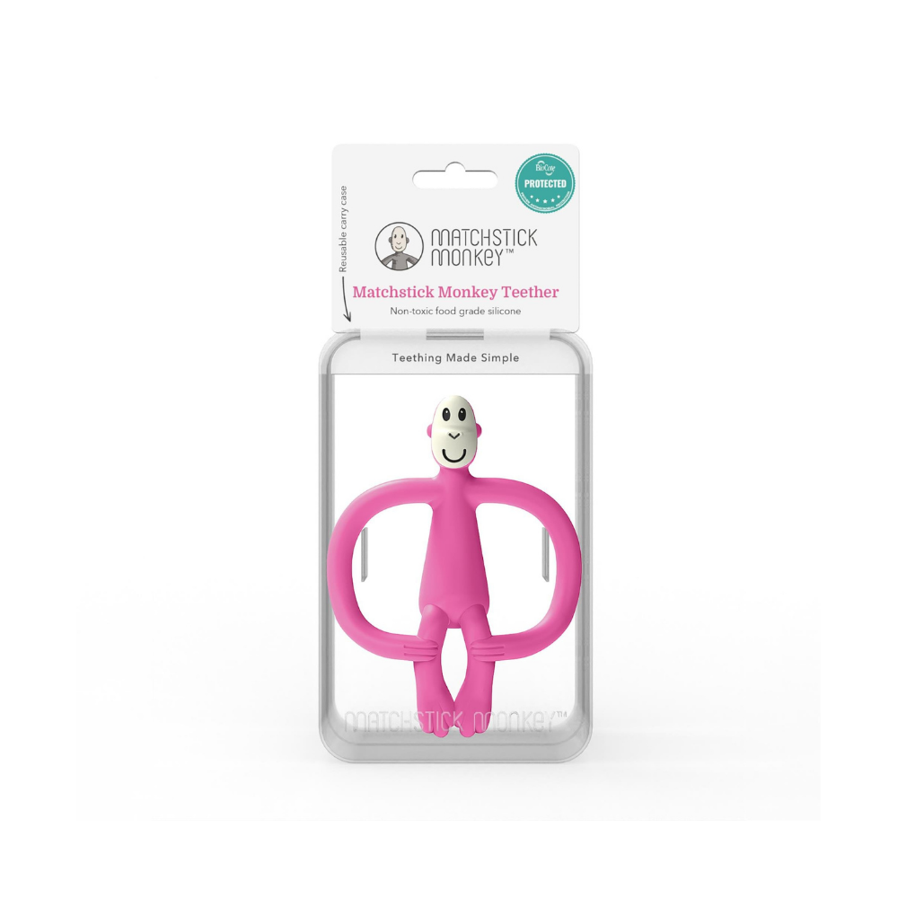 Matchstick Monkey Silikon Diş Kaşıyıcı Monkey Fuşya