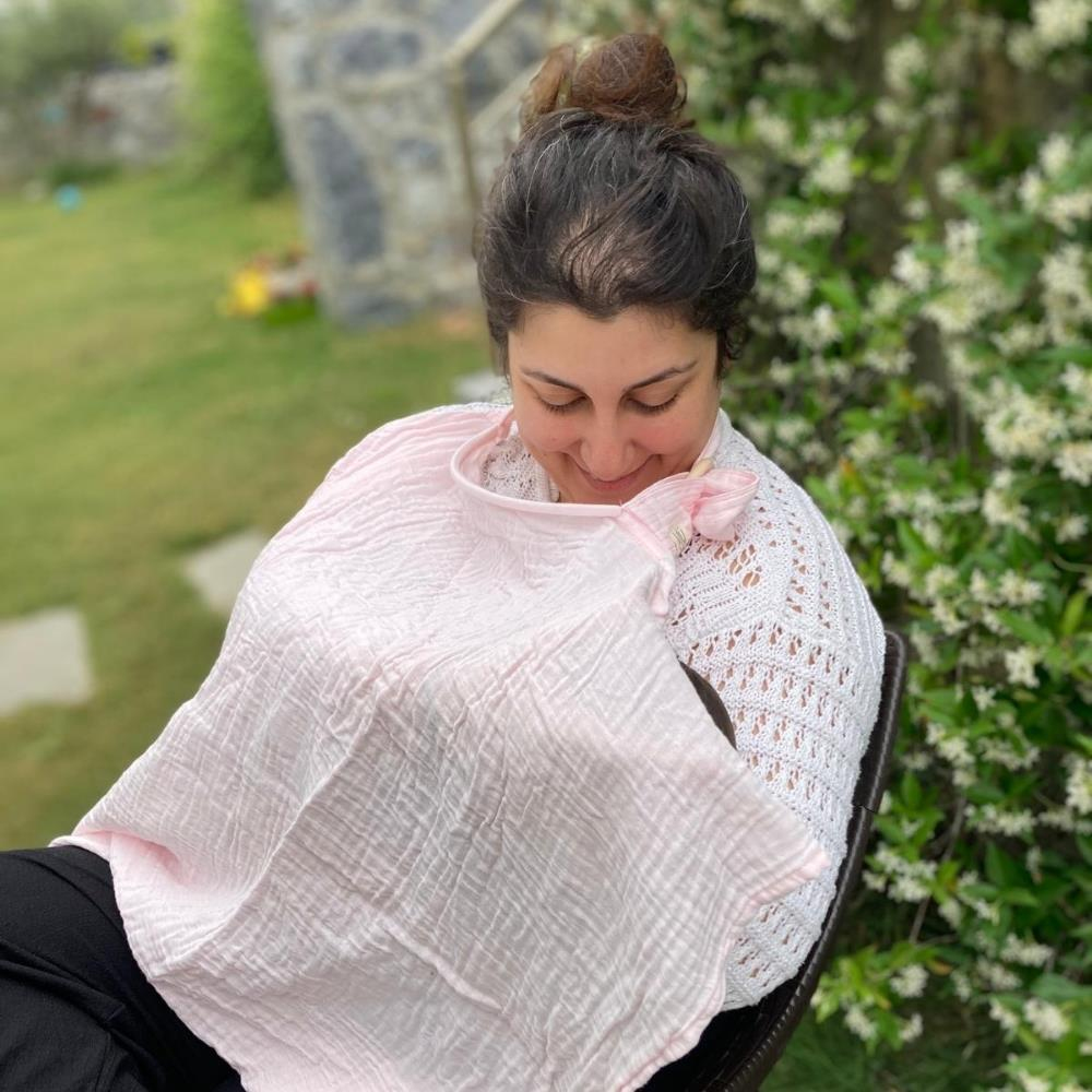 Münü Design Müslin Emzirme Örtüsü Seti Pembe