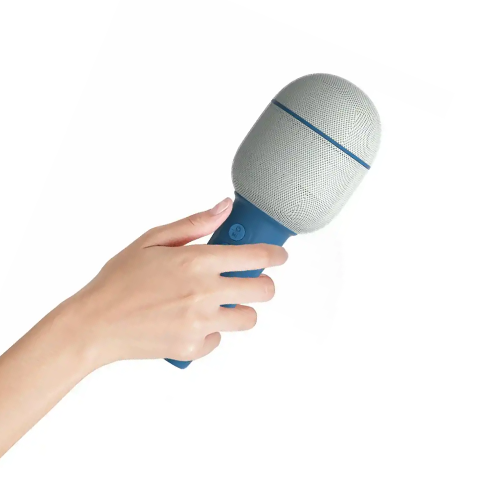 Mob 5 Farklı Eğlenceli Ses Efektli Karaoke Mikrofon ve Bluetooth Hoparlör Mavi