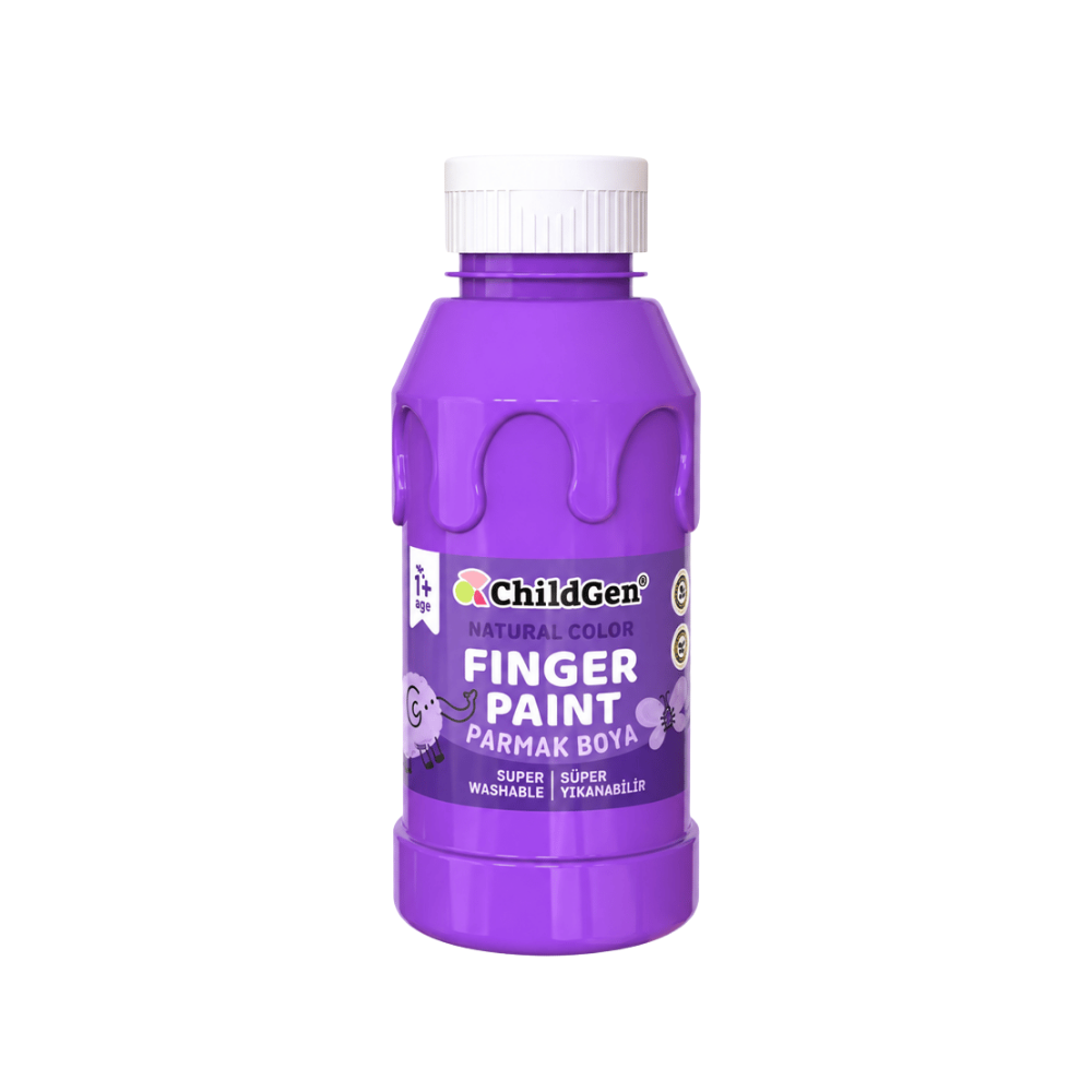 ChildGen Play Dough Süper Yıkanabilir Parmak Boya Süper Yıkanabilir Parmak Boya 350 ml Mor