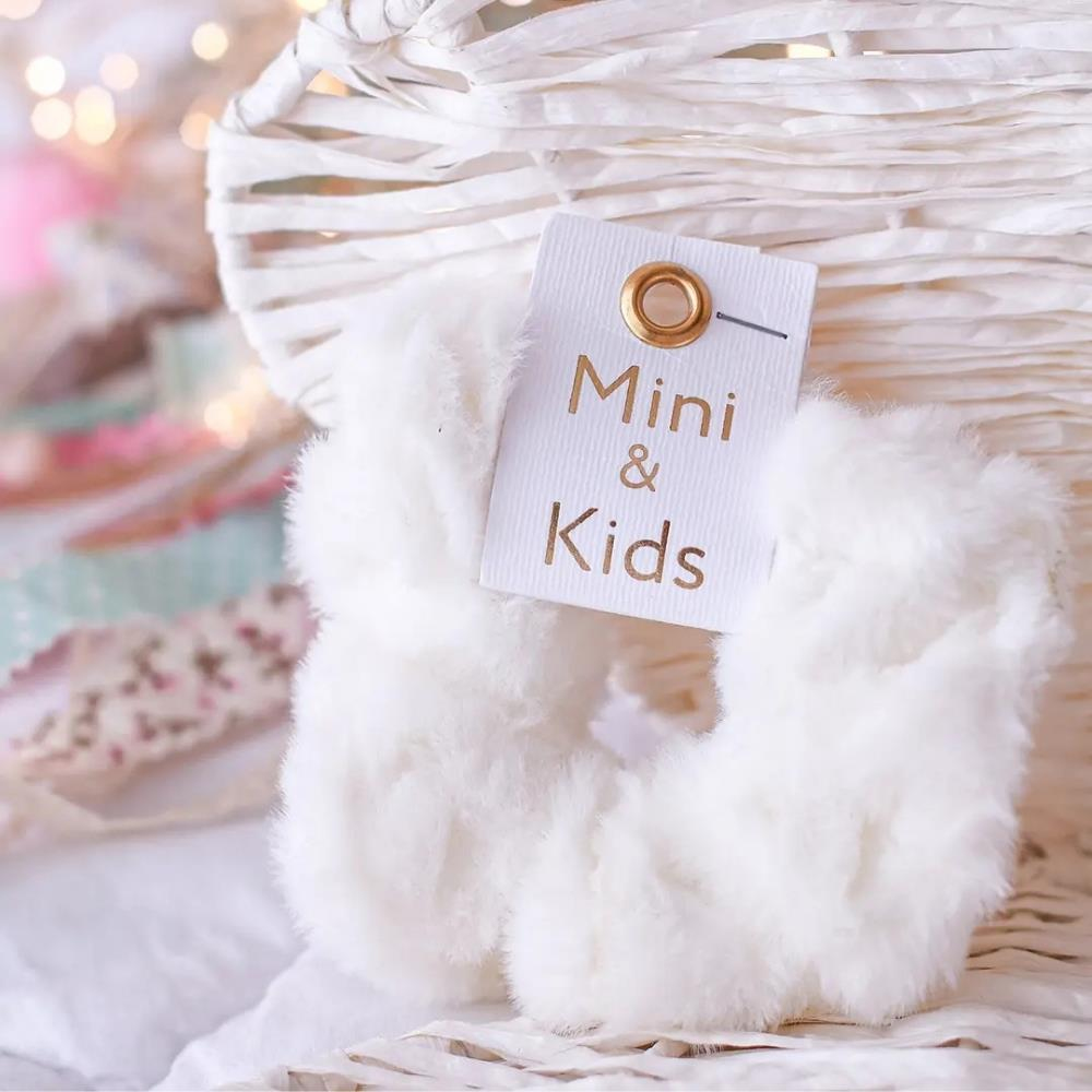 Mini & Kids Peluş Scrunchie Bej Toka