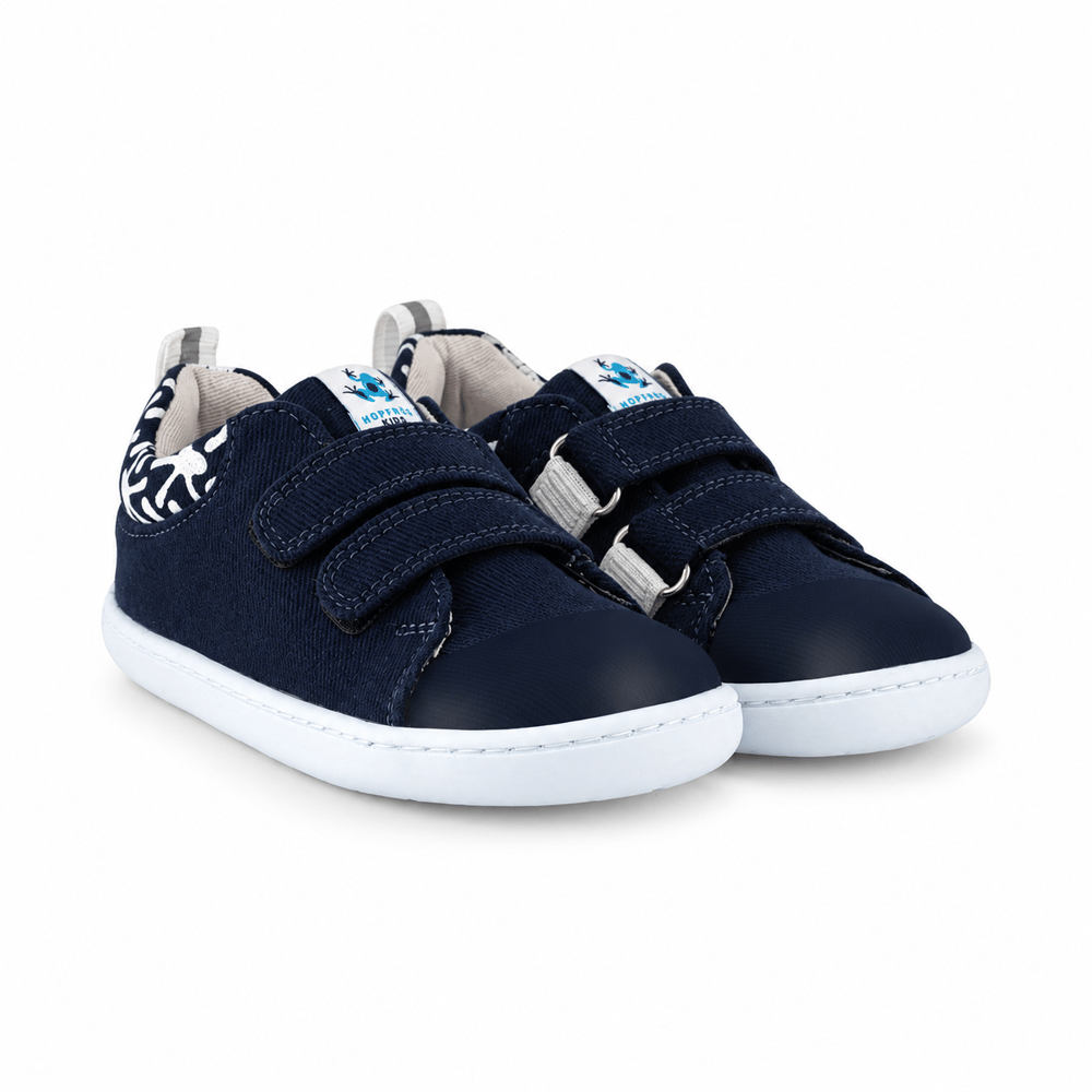 Hopfrög Smart Walker Recycled Canvas Barefoot Çocuk Ayakkabı Eco Lacivert