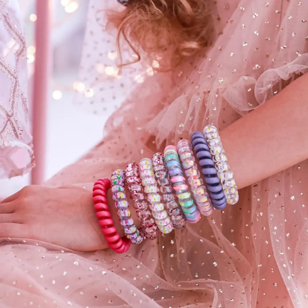 Mini & Kids Hair Spiral Pink Stars