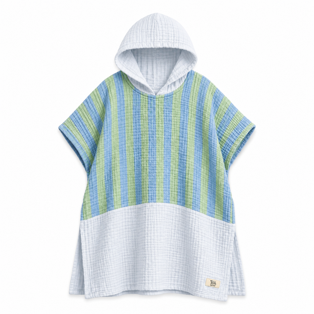 Asu Baby  Green Blue Retro Müslin Panço
