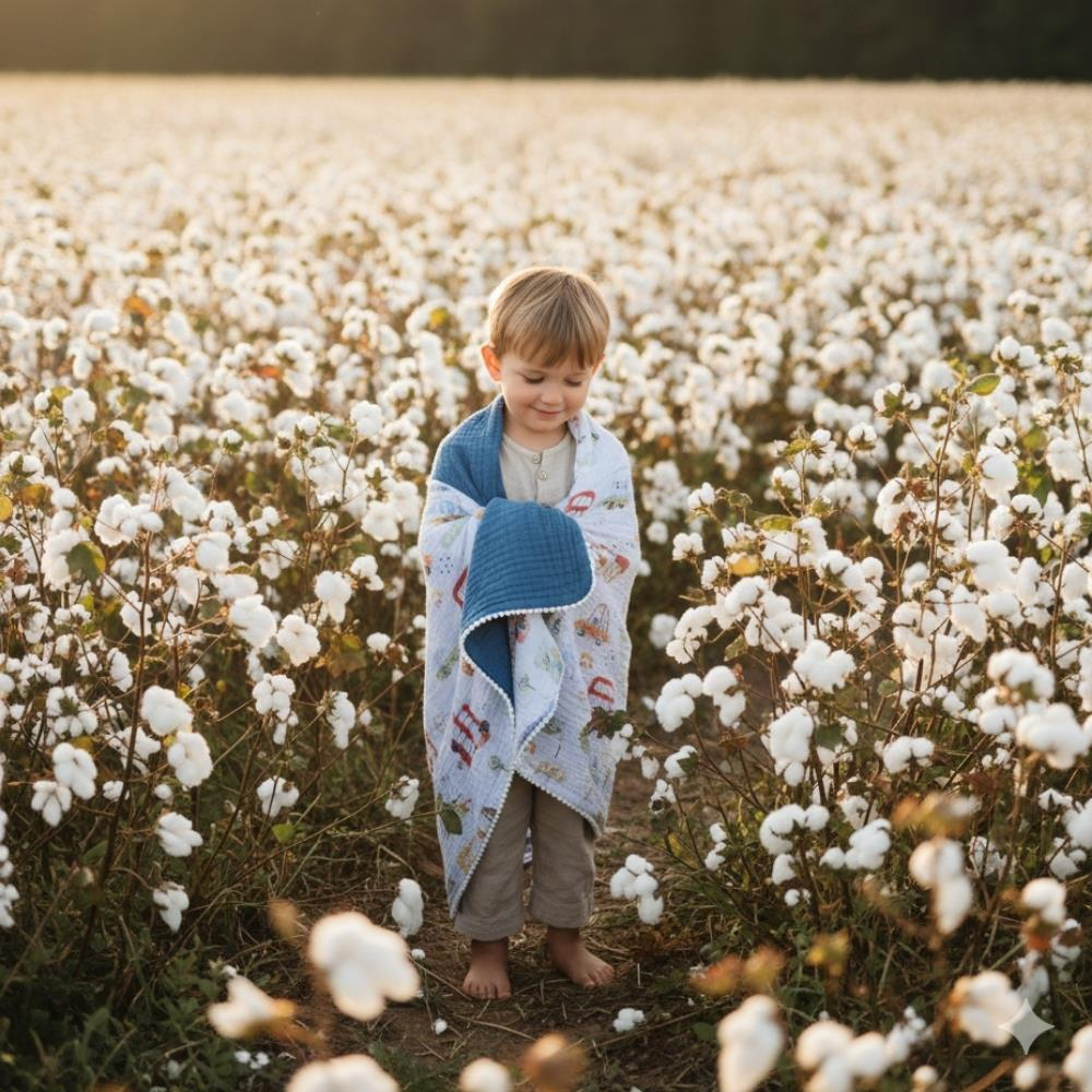 Münü Design Müslin Ponponlu Bebek Battaniyesi Araba