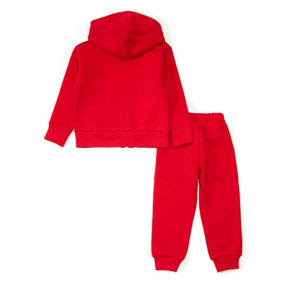 Pueril Kids Şardonlu Fermuarlı Çocuk Eşofman Takımı | Kırmızı