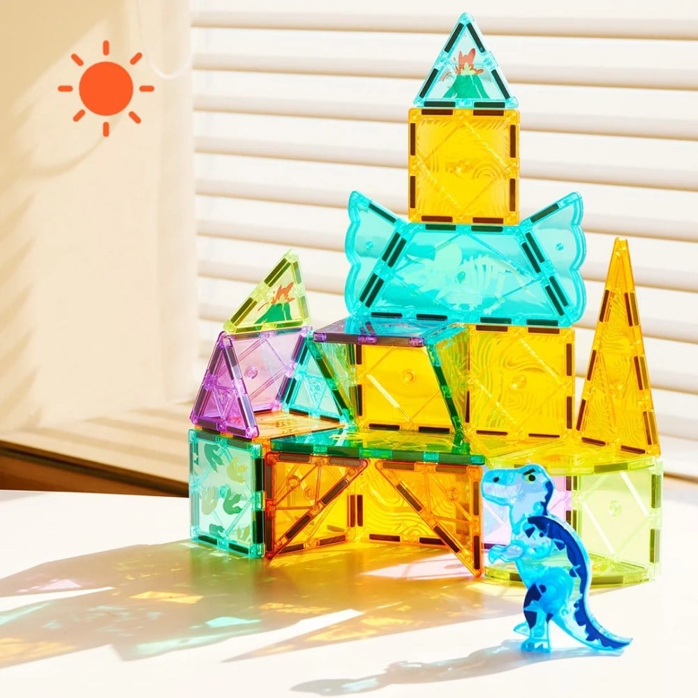 Mideer Renkli Magnetic Tiles Jurassic Macerası