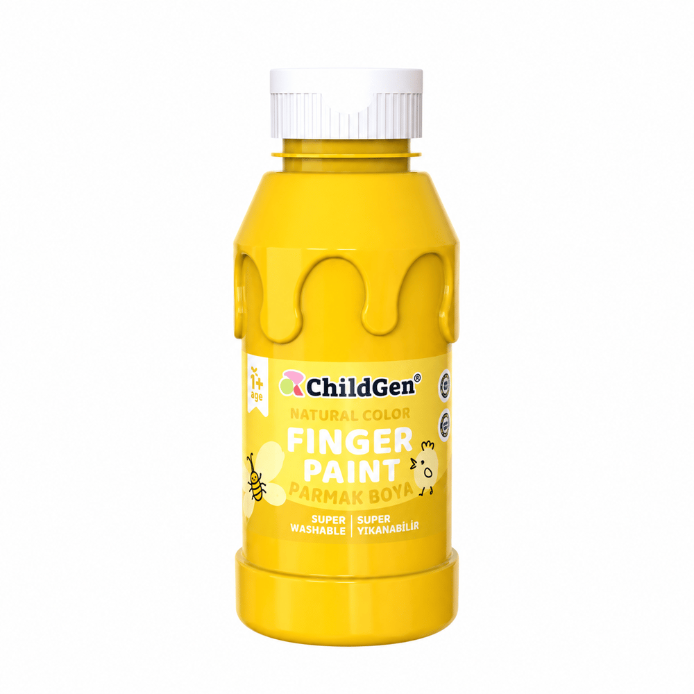 ChildGen Play Dough Süper Yıkanabilir Parmak Boya Süper Yıkanabilir Parmak Boya 350 ml Sarı