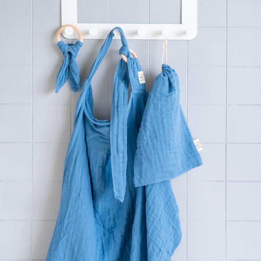 Münü Design Müslin Emzirme Örtüsü Seti Mavi