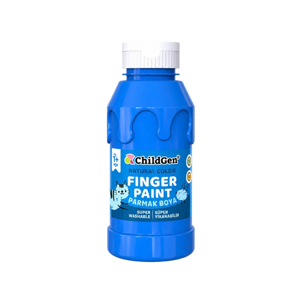 ChildGen Play Dough Süper Yıkanabilir Parmak Boya Süper Yıkanabilir Parmak Boya 350 ml Mavi