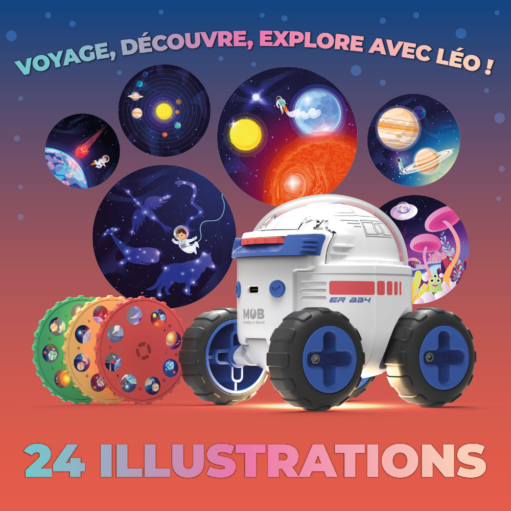 Mob Uzay Kaşifi Hikaye Projektörü İngilizce ve Fransızca Kitapçıklı