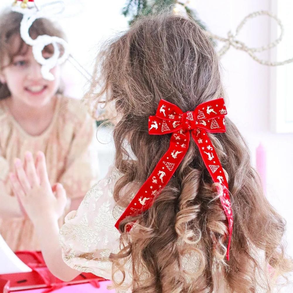 Mini & Kids Kadife Fiyonk Toka Red Bow