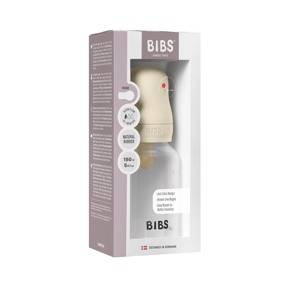 Bibs Baby PP Bottle Kauçuk Uç Yavaş Akış Biberon | Ivory 150 ml