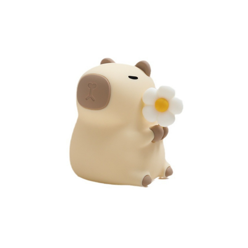 Acornia Sevimli Capybara Gece Lambası Çiçekli