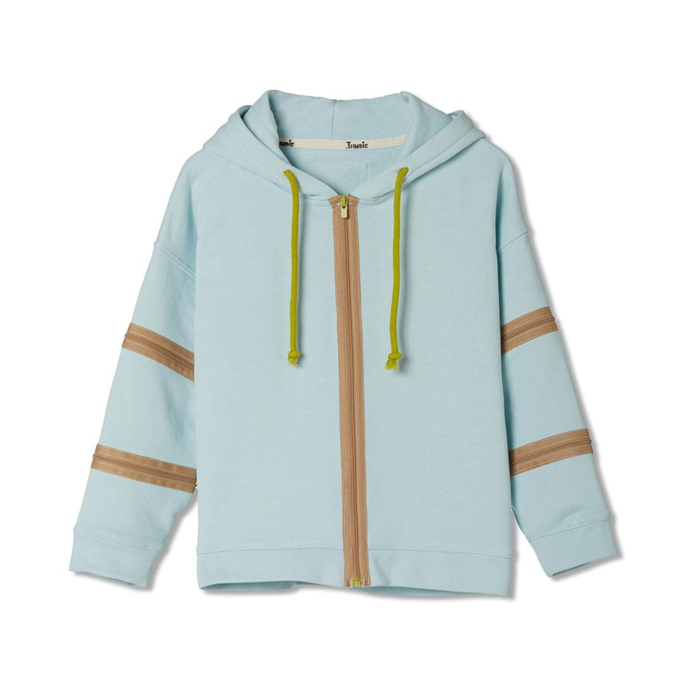 JayJayJumpie 3'ü Bir Arada Dönüşebilir Hoodie Çıkarılabilir Dirsek Parçalı Kapüşonlu Çocuk Sweatshirt | Mavi