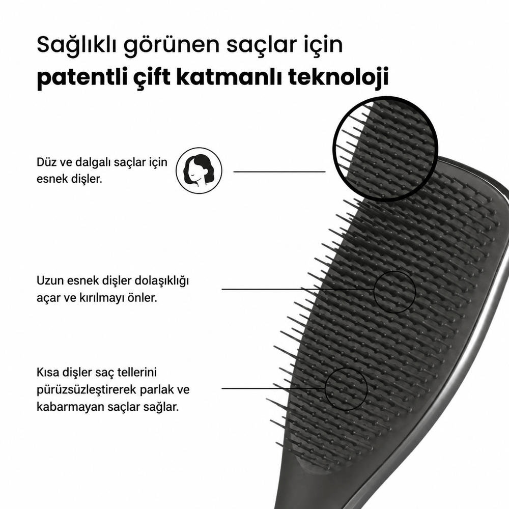 Tangle Teezer Ultimate Detangler Chrome Midnight Silver