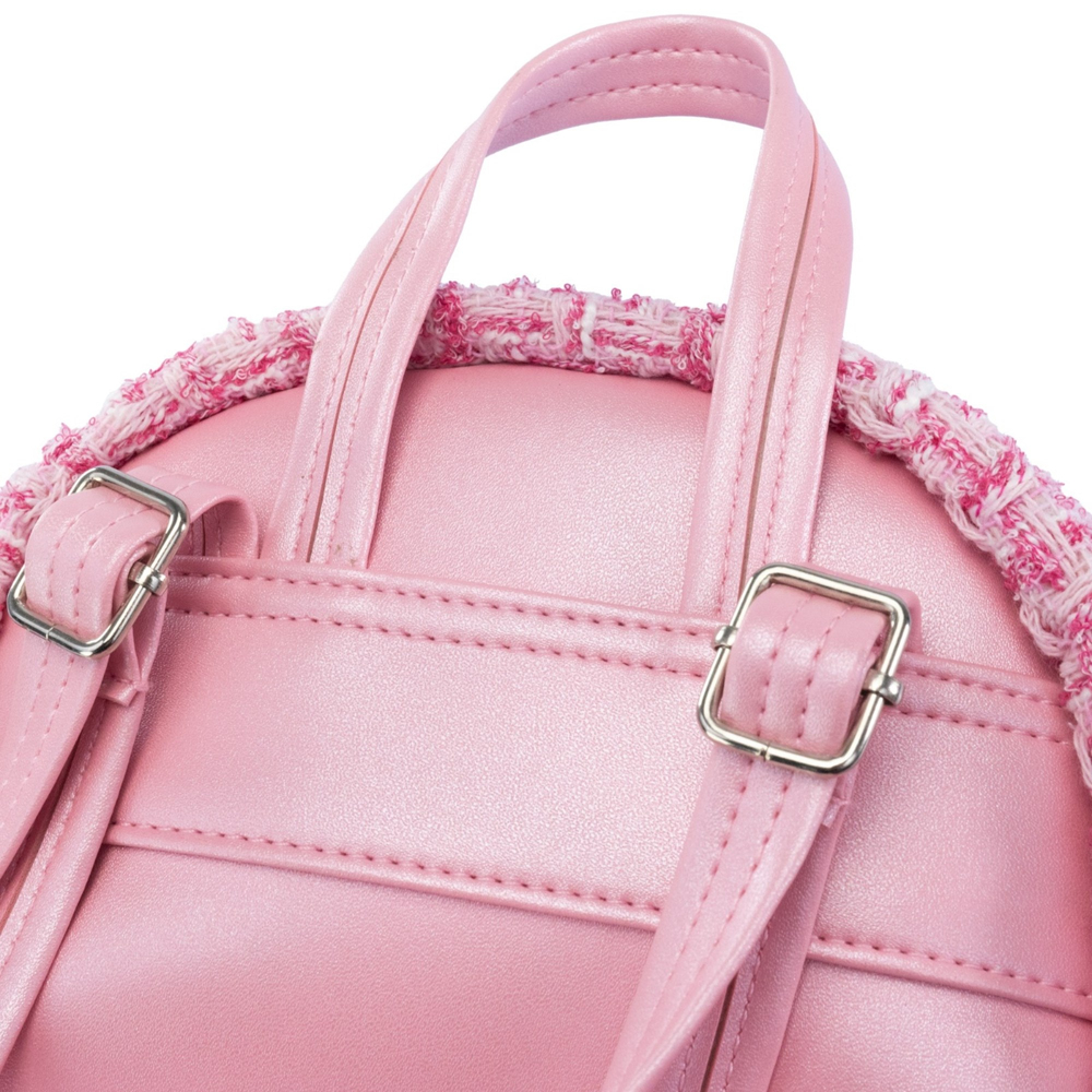 Girabrilla Tweed Sırt Çantası Beyaz/Açık Pembe