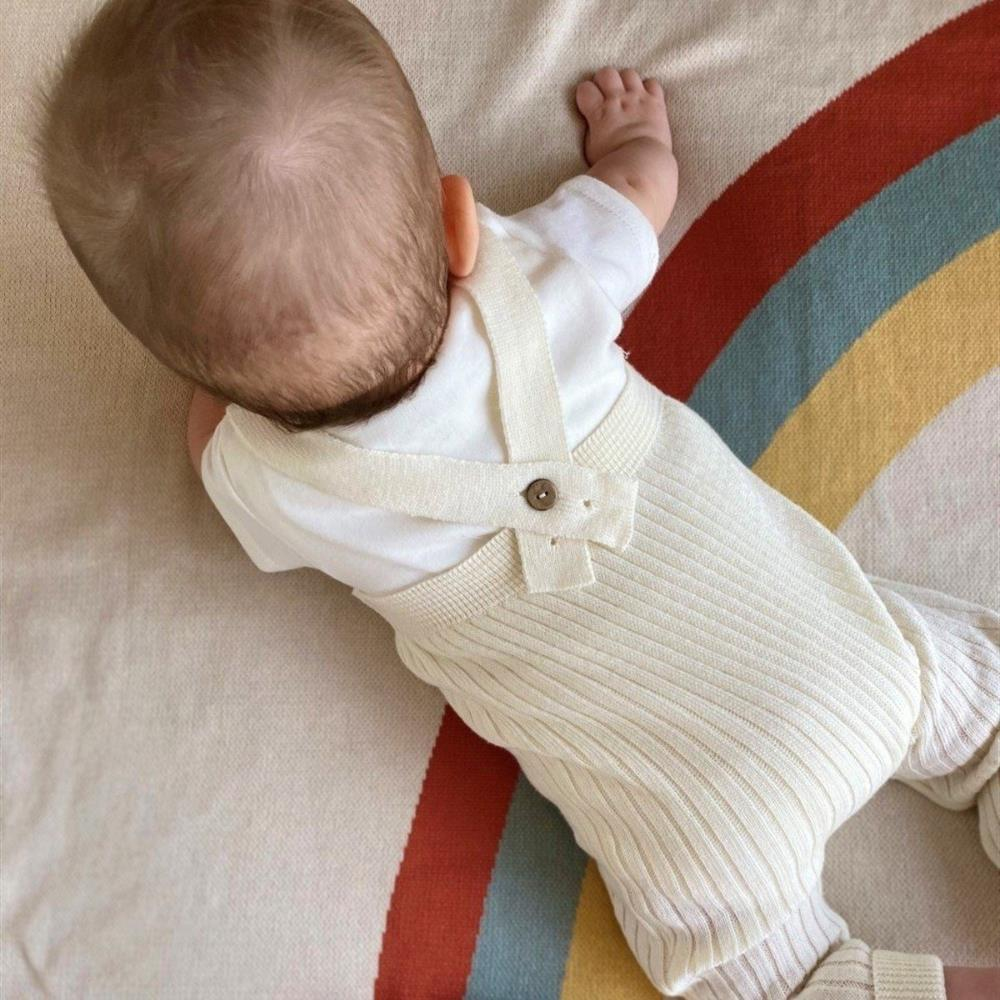 Mama Yoyo İnce Bebek Triko Battaniye Rain Pompom