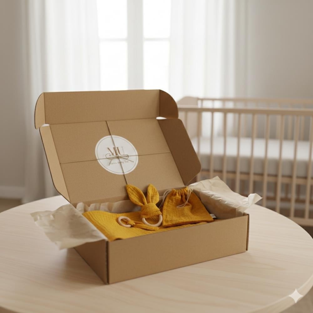 Münü Design Müslin Emzirme Örtüsü Seti Sarı