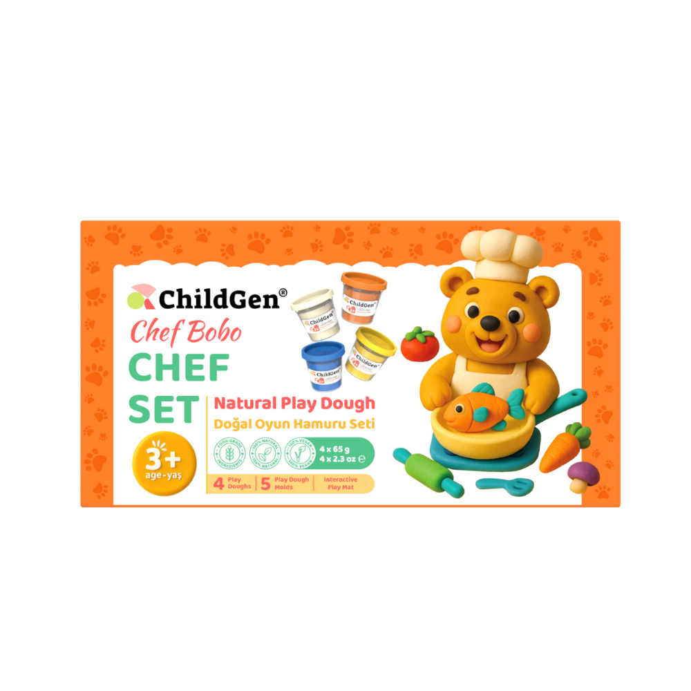 Childgen Play Dough Doğal Oyun Hamuru Sevimli Patiler Chef Set