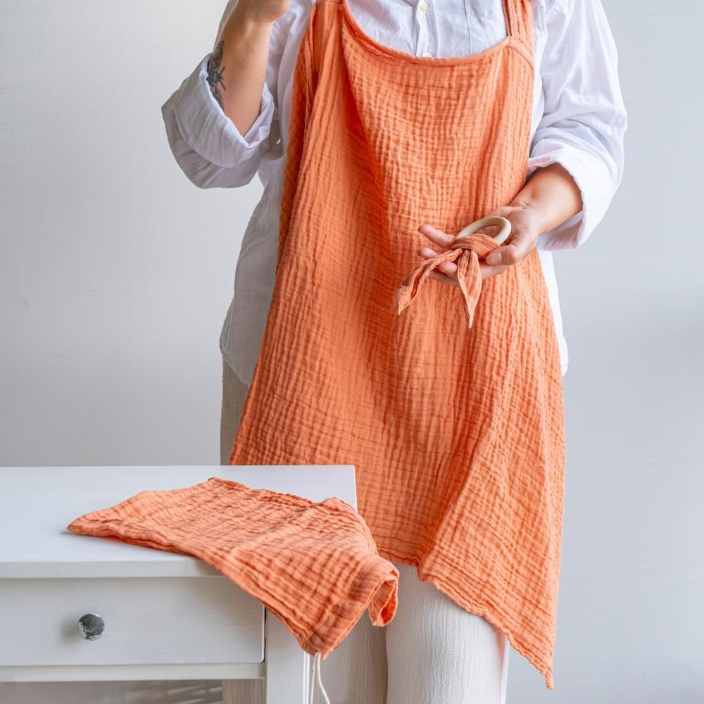 Münü Design Müslin Emzirme Örtüsü Seti Turuncu