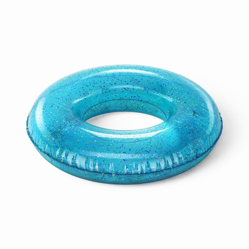 Sun Squad Glitter Pool Inner Tube Teal Blue Yüzme Simidi 92 cm