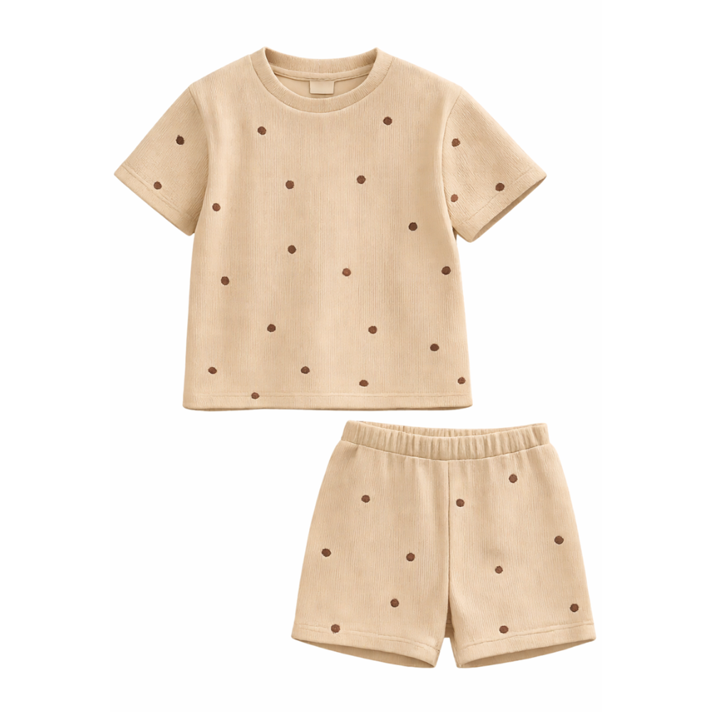 Kiraz Kids Çiçek Desenli %100 Pamuklu Yazlık Takım