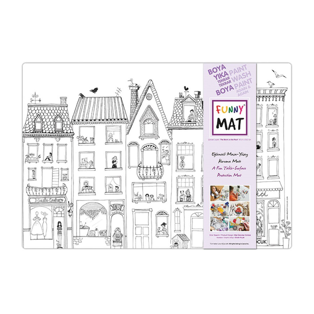 Akademi Çocuk Funny Mat Çatıdaki Leylek