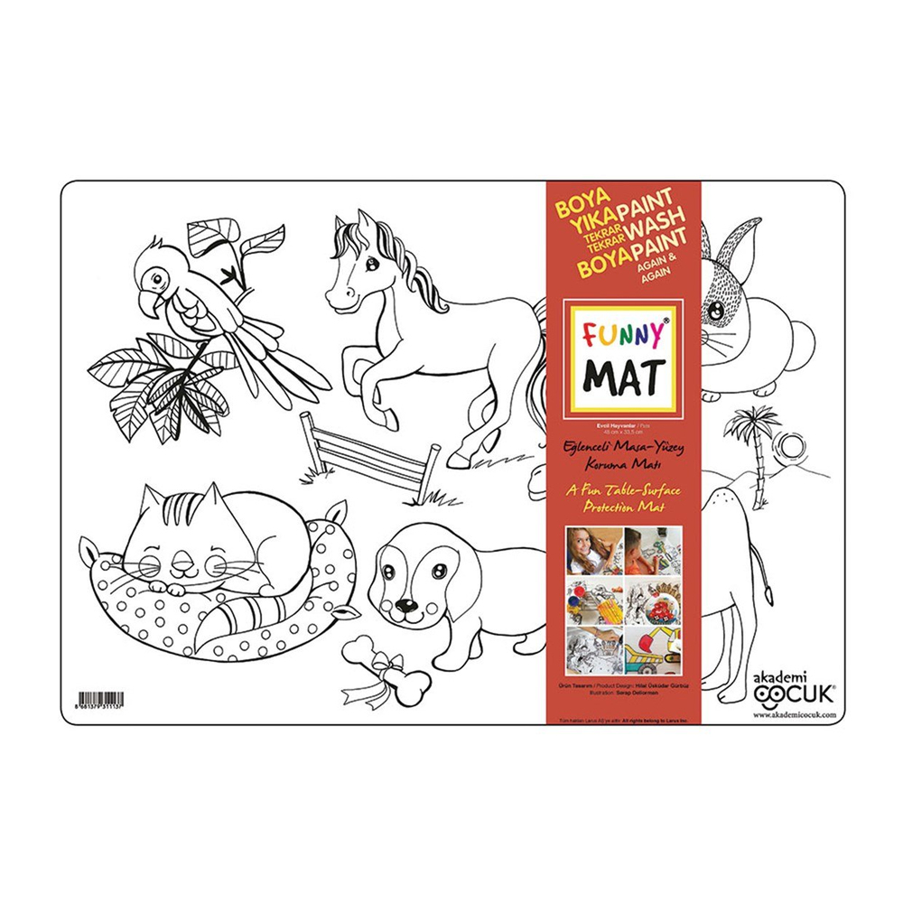 Akademi Çocuk Funny Mat Evcil Hayvanlar