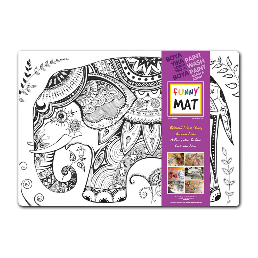 Akademi Çocuk Funny Mat Fil Mandala