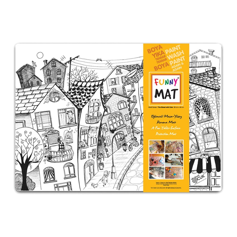 Akademi Çocuk Funny Mat Kedili Sokak