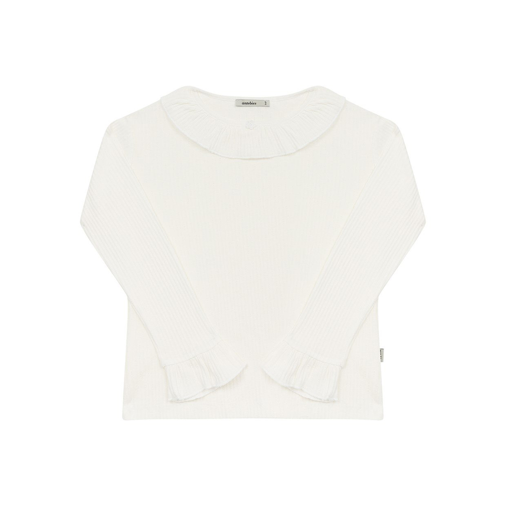 All White Jacquard Rib Uzun Kollu Pijama Takımı