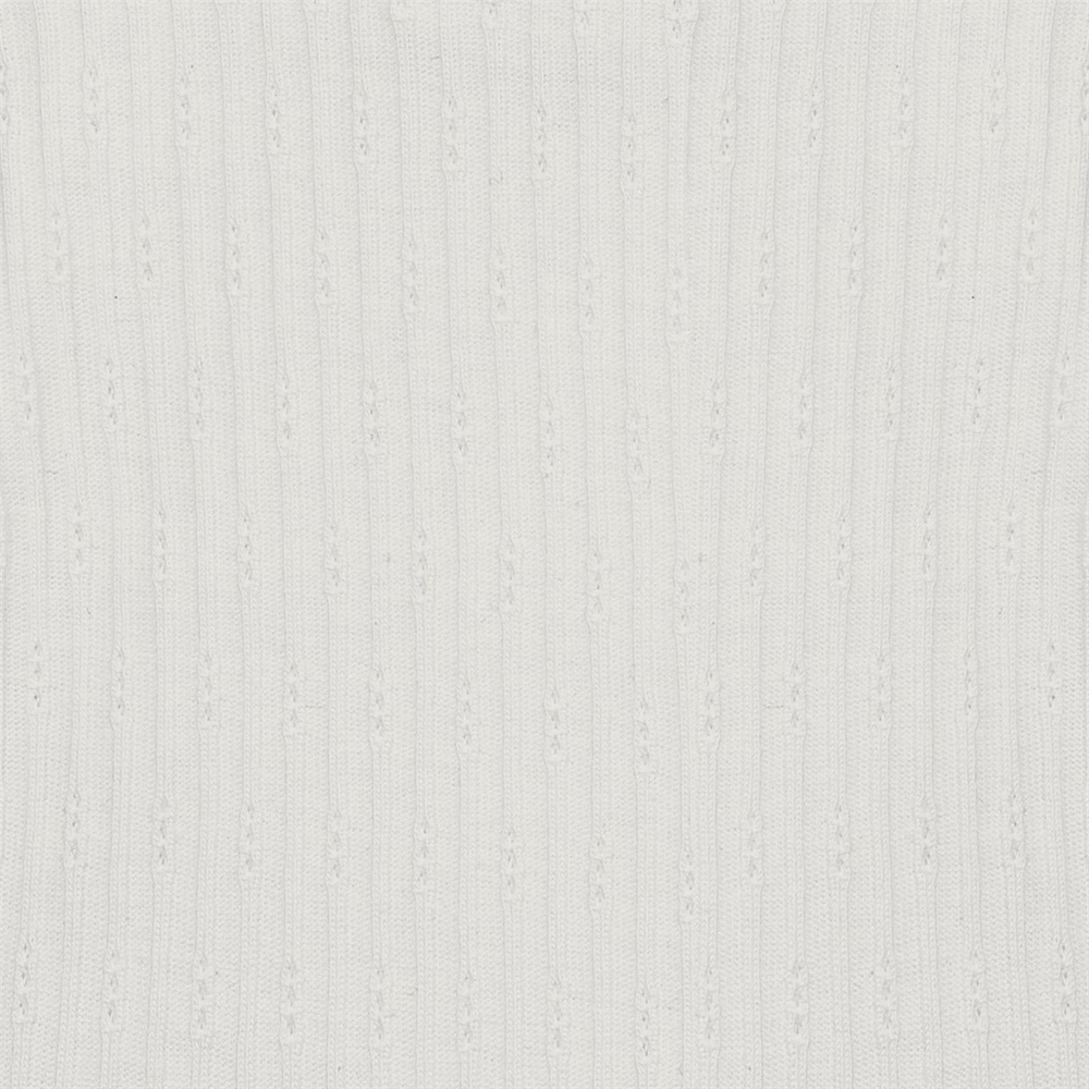 All White Jacquard Rib Uzun Kollu Pijama Takımı