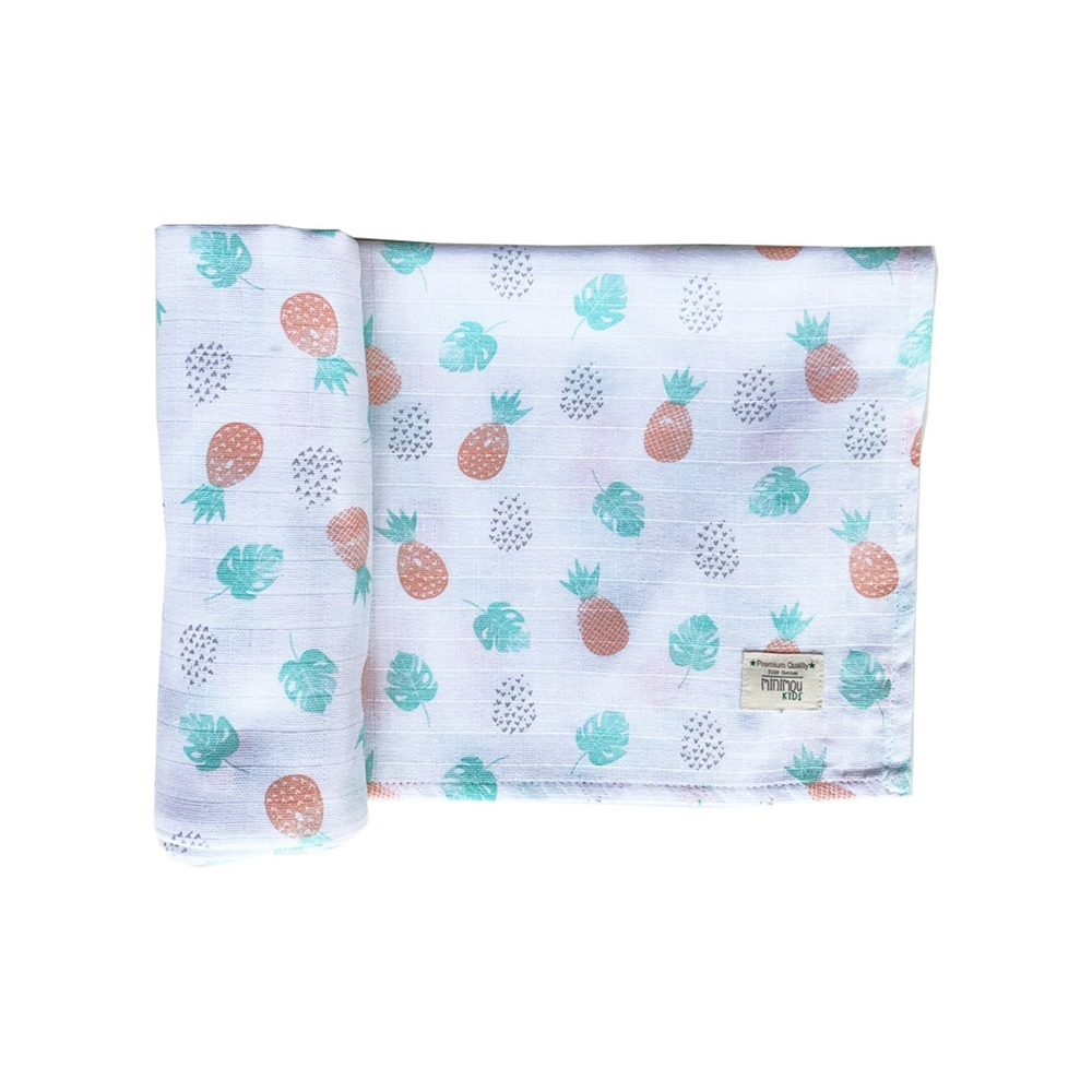 ANANAS DESENLİ MÜSLİN TAKIM - TURUNCU & YEŞİL