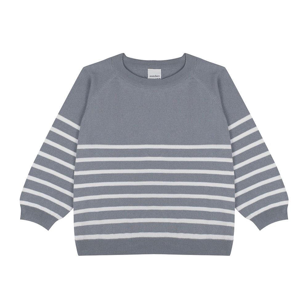 Antebies Beyaz Çizgili Gri Triko Eşofman Takımı