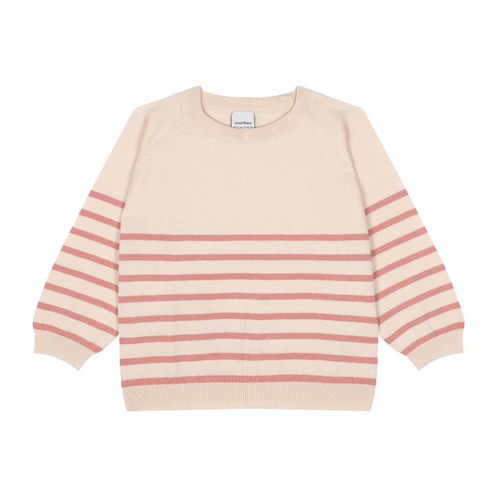 Antebies Pembe Çizgili Krem Triko Eşofman Takımı