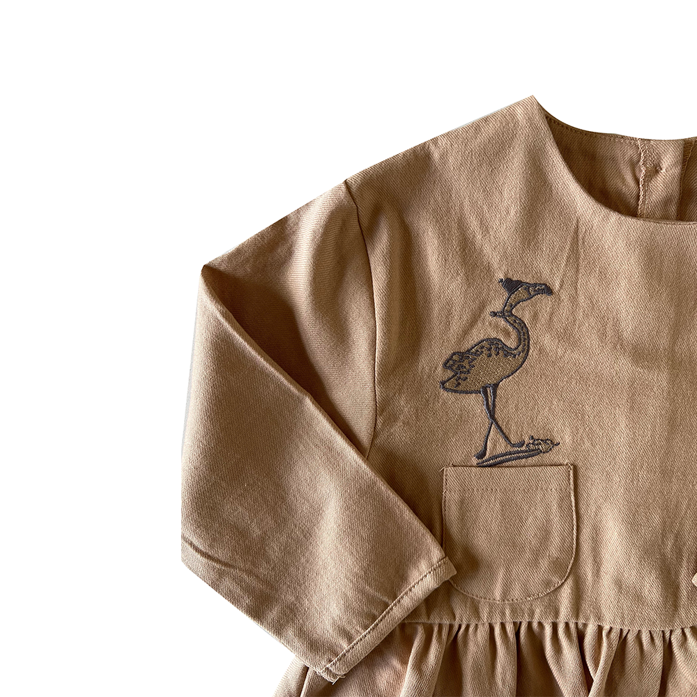 Auntie Me Organik Brush Flamingo Surfing Dokuma Bluz
